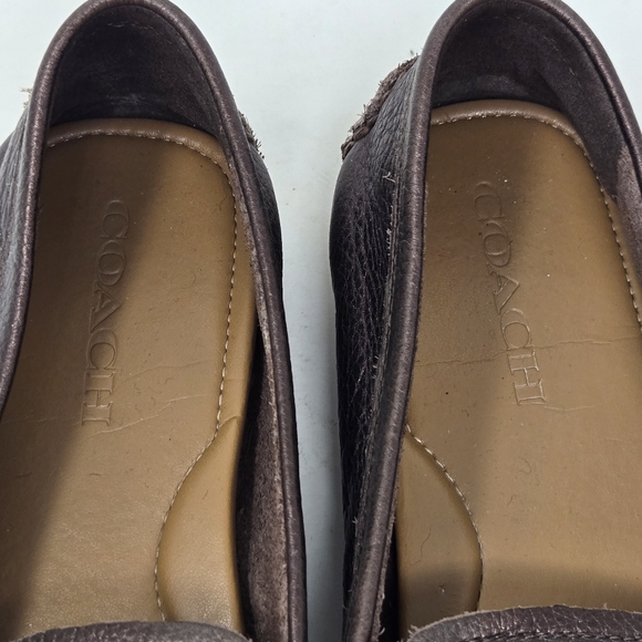 COACH Mary Lock Up Women's Shoes Bronze Pebbled Leather Comfort Loafers Size 8B - Picture 5 of 12